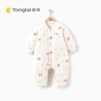 童泰秋冬新生儿衣服婴儿棉衣连体衣0-1岁宝宝纯棉哈衣夹棉爬爬服 橘色 59cm