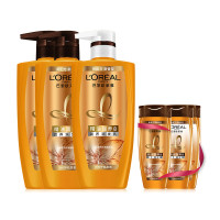 欧莱雅（LOREAL）精油润养洗护套装（洗发水500ml*2+护发素500ml*1+赠旅行装100ml*2随机发货）