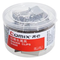 齐心 B3690 银色长尾票夹 3号 24只/筒 银 (单位：筒 ）