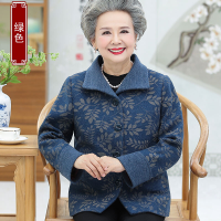 迪鲁奥（DILUAO)轻奢品质妈妈秋装翻领外套中老年春秋上衣女奶奶60-780岁老人喜婆婆衣服_976_178 2XL建议105-120斤左右详情咨询客服 蓝色上衣