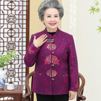 迪鲁奥（DILUAO)老年人秋装外套女装奶奶装唐装60-780岁老人衣服老太太春秋上衣_884 玫红不加绒色(上衣+裤子) 4XL(建议135-150斤)