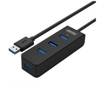 usb分线器 3.0 高速扩展一拖四多接口1.2米 笔记本台式机电脑HUB集线器 带电源接口 Y-3098BBK