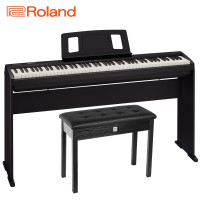罗兰自营(Roland)电钢琴fp10 FP-10智能电子钢琴88键重锤便携式初学者家用官方标配+双人琴凳+耳机全套礼包 黑色