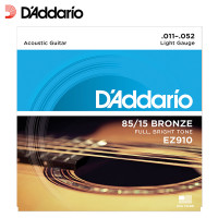 达达里奥(D'Addario)EZ910 美国原装进口民谣吉他弦套弦琴弦 EZ910(11-52黄铜) 金色