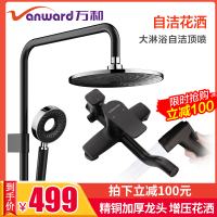 万和卫浴 淋浴花洒套装家用精铜龙头淋浴器浴室淋雨花洒喷头 V-A4001-YH万和四功能明杆花洒
