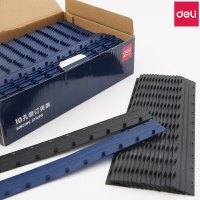 得力(deli) 3827 10孔装订夹条 10mm 100支/盒 黑色