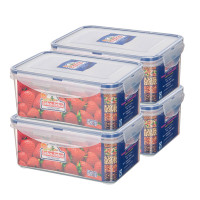 企购优品 捷扣 SWB-822 透明塑料保鲜盒 1500mL 透明色 4只装 透明色