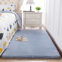 加厚羊羔绒卧室满铺房间地毯全铺家用ins网红装饰长毛绒地垫_676 4x2米 蓝灰色
