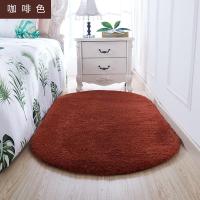 卧室床边地毯家用毛绒毯榻榻米垫子ins少女满铺床前加厚地垫_718_672 50x80CM【门垫】 咖啡色椭圆