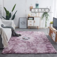 地毯卧室床边毯满铺长毛绒网红北欧客厅毛毯地垫可睡可坐_641 80x160cm【加密加厚】 粉紫色扎染