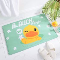 小鸭地毯垫进吸水脚垫卫浴口浴室防滑垫子卫生间地垫_3 40*60cm【正版小黄鸭】 花花鸭-绿