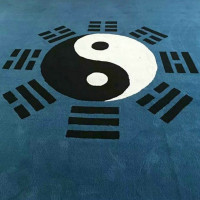 道教先天后天阳太图五行七星八卦地毯佛教寺庙修行打坐地毯_1 1X1米正方 蓝色