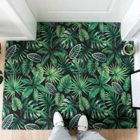 北欧ins入户口地垫进脚垫家用玄关入地毯可裁剪丝圈垫_3 45*75cm【常规压边】 叶语幽香