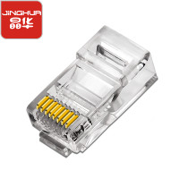 晶华(Ginnva) 六类千兆水晶头 CAT6电脑网络网线RJ45工程级连接器8P8C大孔径连接头镀金 30个/盒