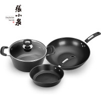 张小泉锦厨系列精铁锅具三件套C35260100炒锅32cm，煎锅22cm，汤锅22cm