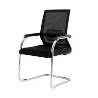 全简办公椅电脑椅职员会议椅弓形网布椅黑色 黑色