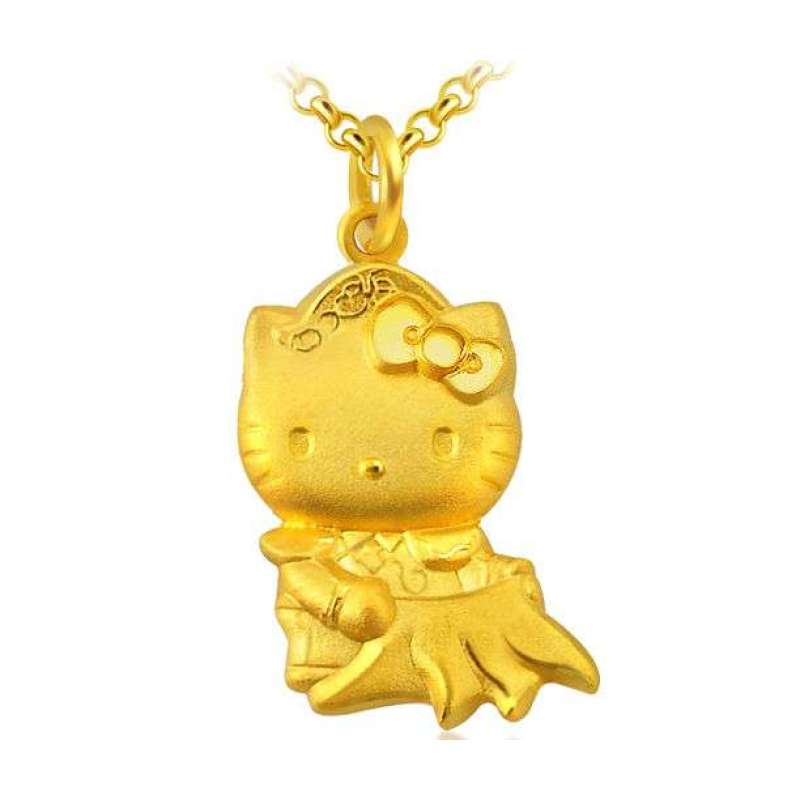 周生生hello kitty环球之旅足金吊坠-西班牙54491p