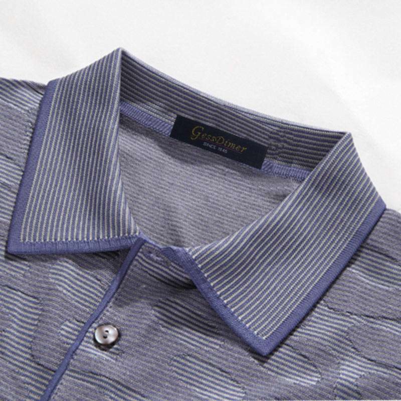 格斯帝尼男士休闲翻领短袖t恤13442 蓝色 m