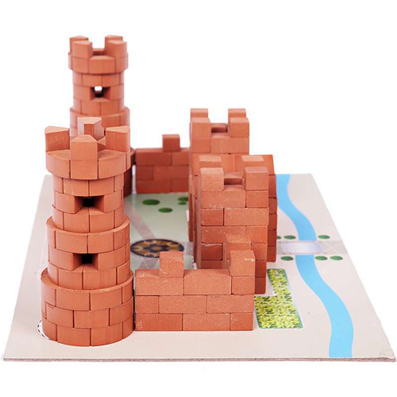 hi bricker小砖家 儿童手工diy仿真砖建筑动手玩具 双塔卫城 350件 mr