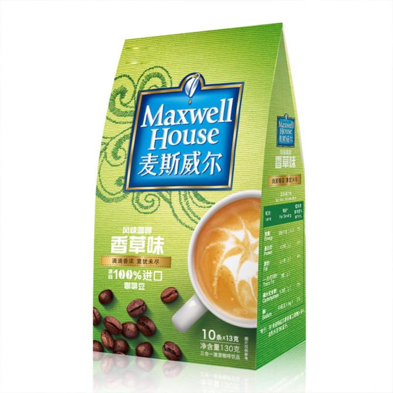 麦斯威尔三合一风味咖啡香草味13g10条盒