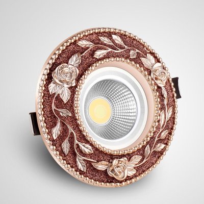 研匠 简欧欧式led筒灯led射灯玫瑰花客厅灯走廊过道玄关灯高端3w5w7w