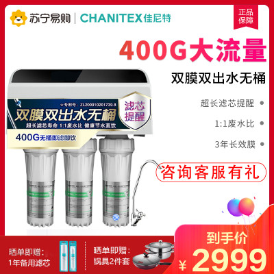 佳尼特/Chanitex 家用直饮反渗透净水器CD400-C-C-6 双膜双出水