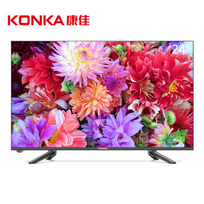 康佳（KONKA）LED24E330C 24英寸高清窄边液晶平板电视 支持显示器(黑色)