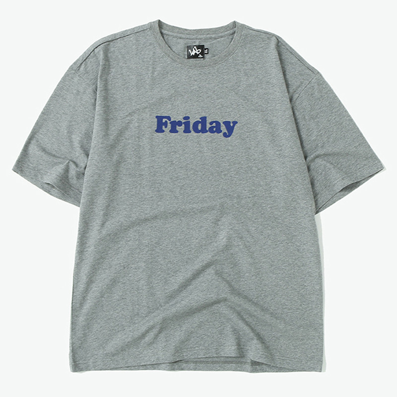 life after life 撞色字母植绒短袖t恤 m 灰色