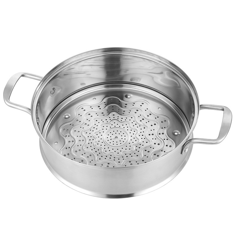 金钥匙(golden key)蒸锅28cm 铁金刚三层不锈钢蒸笼gk-28t6f
