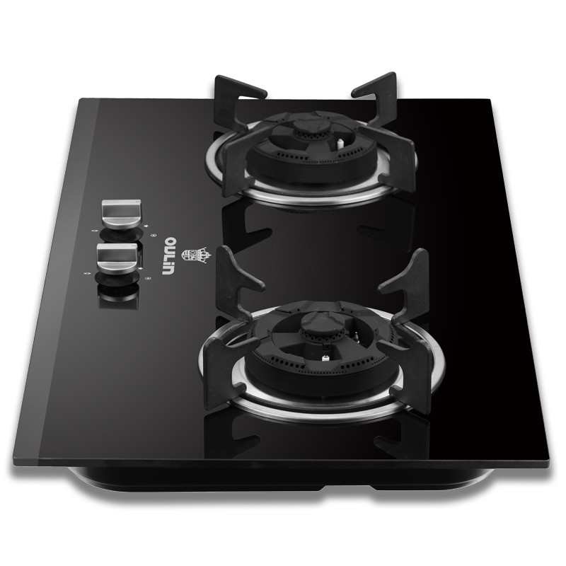 oulin/欧琳jzt-e301b天燃气灶嵌入式钢化玻璃台式煤气灶具双灶4.