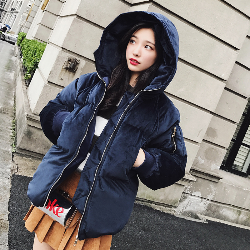 韩国面包服棉衣女短款17冬季新款韩版学生宽松加厚丝绒小棉袄外套 s