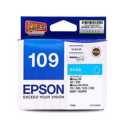 爱普生（EPSON）T1092青色墨盒蓝色