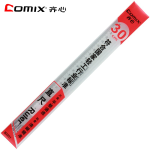 齐心(Comix) B3251 30cm透明直尺10个 塑料直尺直尺厘米尺文具直尺学生直尺 剪/刀/尺 办公用品 直尺