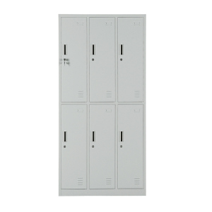 豫亿腾钢制加厚员工铁皮更衣柜储物寄存包鞋柜泳池车间职工宿舍浴室换衣柜多门带锁柜灰白色可定制六门更衣柜