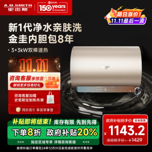 AO史密斯60升电热水器佳尼特 专利免清洗 金圭内胆8年包换 双棒双3kW速热CTE-60KB-C遥控