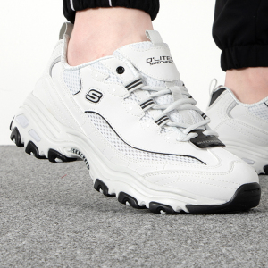 Skechers斯凯奇男鞋新款复古厚底熊猫鞋轻便缓震运动休闲鞋894193-LTGY ZP