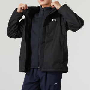 安德玛(Under Armour)外套男子新款三合一防泼水户外防风保暖训练健身运动冲锋夹克1371585-002 ZP