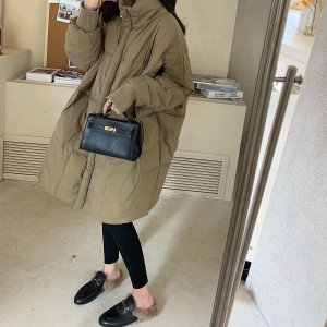 羽绒棉服女冬中长款大码宽松棉衣韩版加厚复古棉袄过膝简约外套潮_05232