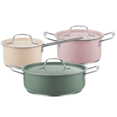 伯尔尼斯 艾乐斯三件套奥氏体不锈钢BENS-465奶锅16cm汤锅18cm煎锅24cm