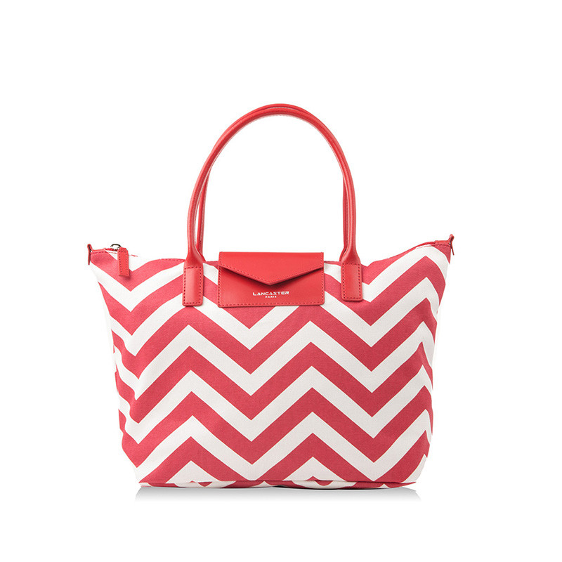 lancaster paris 折线条纹皮质搭扣短柄小号手提包 51713