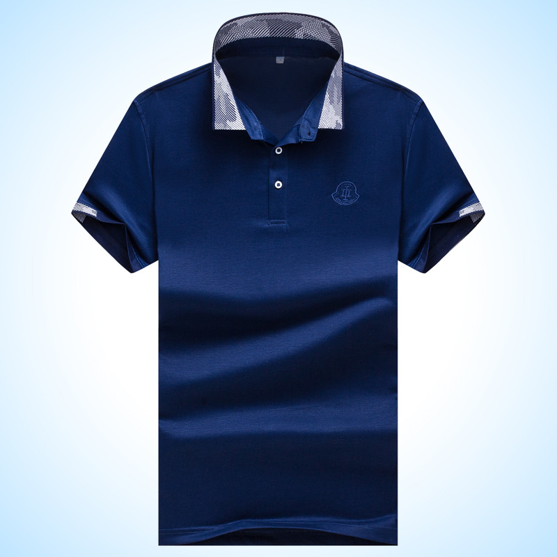 雅鹿男翻领夏短袖薄款t恤韩版休闲纯色上衣青年商务半袖t恤衫