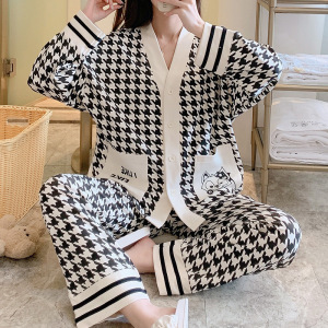 睡衣女秋冬季长袖棉质开衫和服韩版可外穿甜美休闲宽松套装家居服