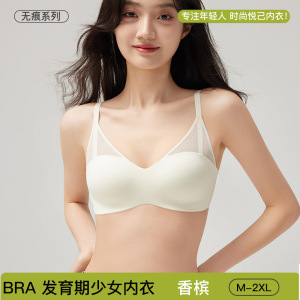 软支撑舒适无痕抹胸内衣女薄款大胸显小胸聚拢性感网纱无钢圈文胸