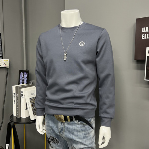 秋冬新款圆领卫衣男士简约时尚长袖体恤打底衫修身上衣服潮流休闲