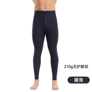 羊毛护膝男士保暖裤男裤加厚牙签条阳离子德绒秋裤男款打底裤秋冬
