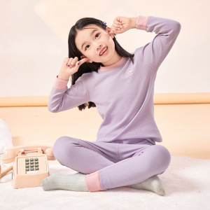 儿童秋衣秋裤套装冬款男女童羊毛蚕丝保暖内衣中大童加绒打底睡衣