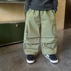童酷男童冬季新款时尚打杆宝宝长裤一体绒保暖百搭儿童工装裤