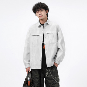 夹克男士美式潮牌春秋季新款休闲宽松时尚情侣翻领痞帅夹克男外套