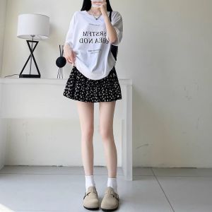 白色碎花半身裙女夏季2026新款高腰显瘦小个子a字短裙蓬蓬蛋糕裙