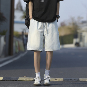 男士 Tencel 牛仔短裤 夏季薄款莱赛尔五分裤 男宽松大码直发